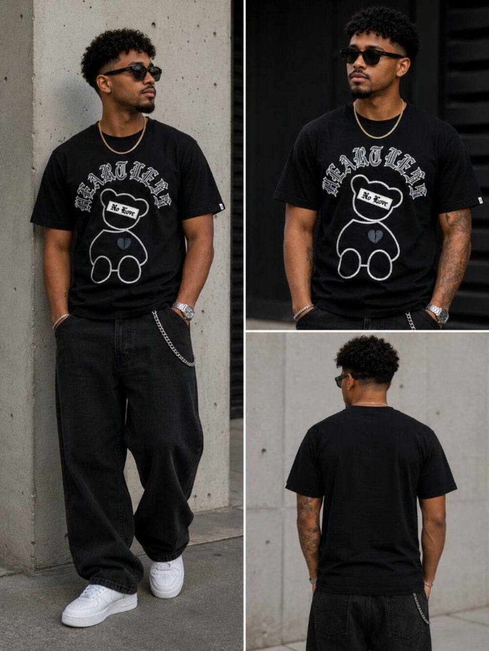 New Focus Men's Heartless No Love Bear Tee